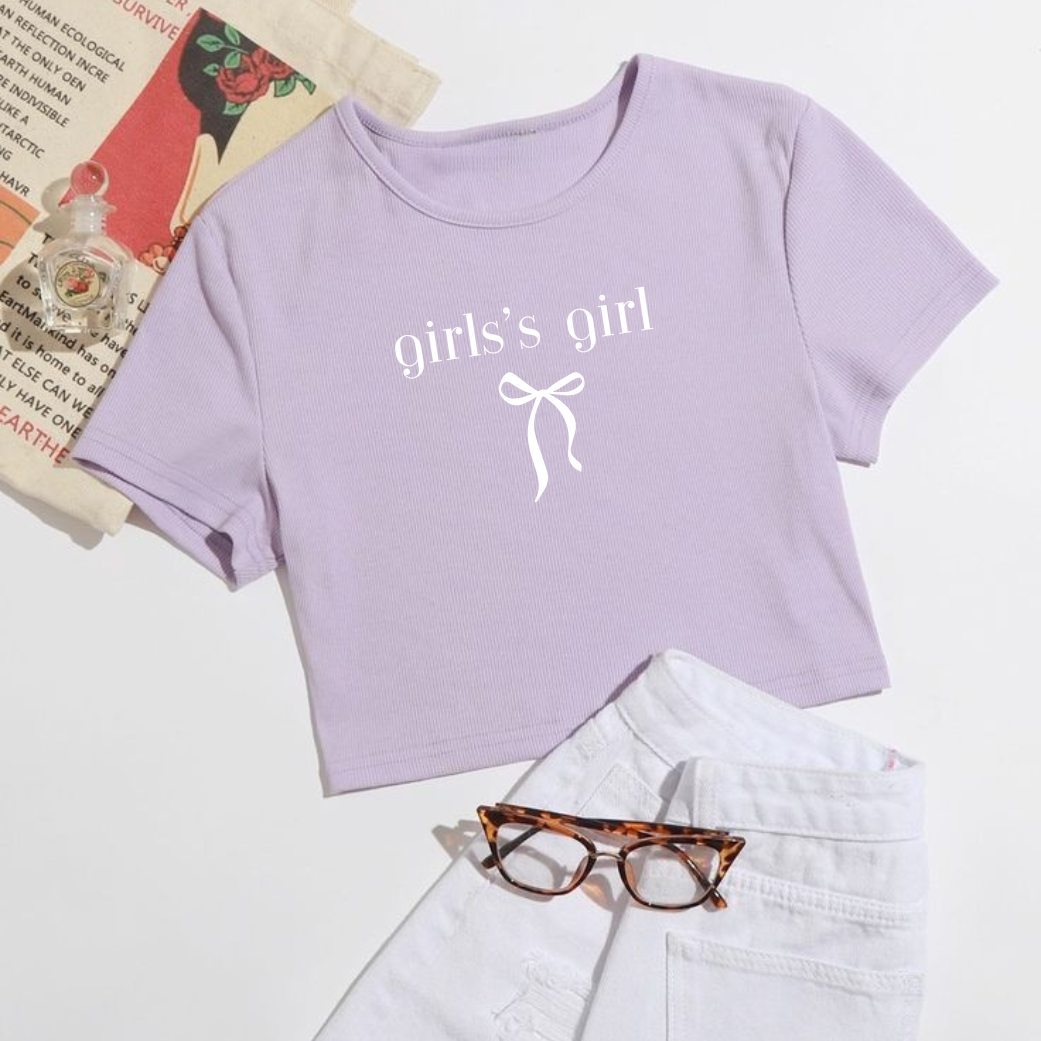 Girl’s Girl – Lavender Crop Tee