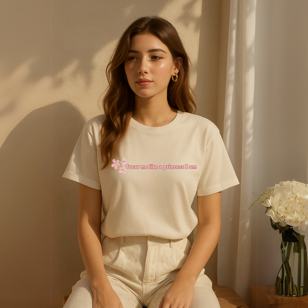 Treat Me Like the Princess I Am – Floral Crop Tee