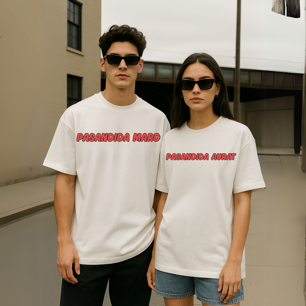 Pasandida Mard x Pasandida Aurat | Matching Tee for couple