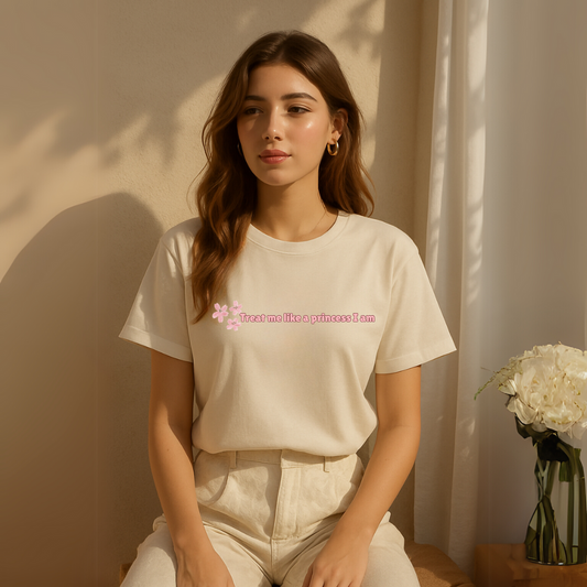Treat Me Like the Princess I Am – Floral Crop Tee