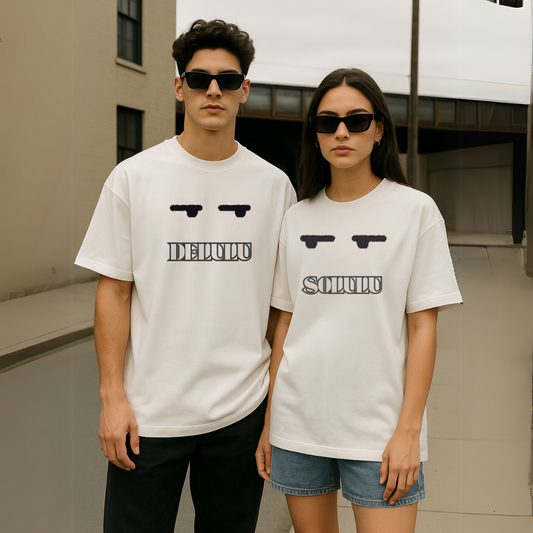 Delulu x Solulu: Couple of the Century | Oversized tees | Set of 2