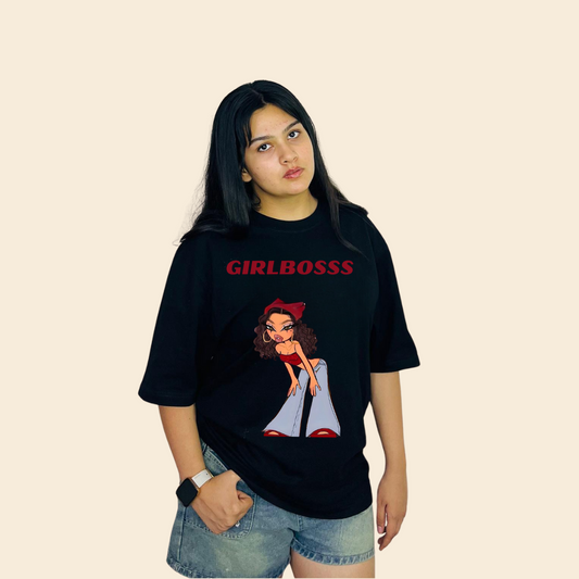 GIRLBOSSS Graphic Oversized Tee